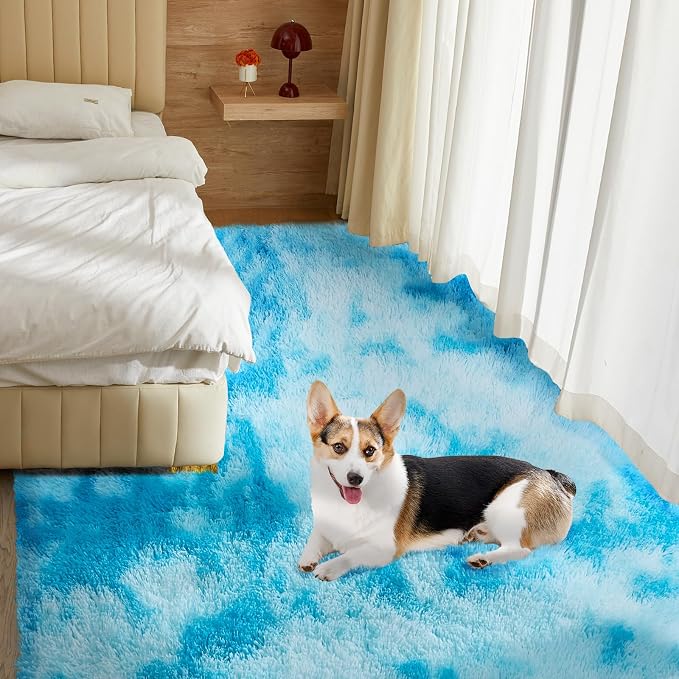 Ultra Soft Rug for Living Room, 8X10 Fluffy Shag Area Rug for Bedroom, Modern - Image 7