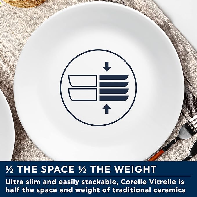 Corelle Vitrelle 4-Pieces 10.25" Glass Dinner Plates Chip & Crack Resistant - Image 6