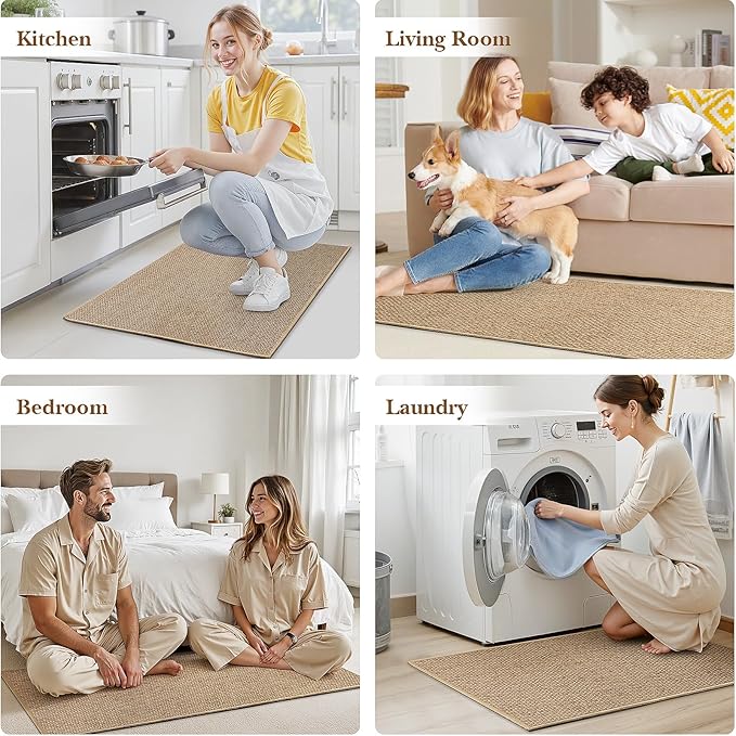 Kitchen Rugs and Mats, Non Slip Washable Set of 2 PCS, Absorbent Kitchen Mats - Image 7