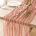 1 Pack Dusty Pink Cheesecloth Table Runner 120 Inch Boho Wedding Decor | by Fixwal