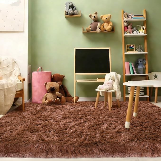 5x7 Plush Fluffy Area Rugs, Large Soft Carpet, Upgraded Non-Slip Rectangular Rug by Mtandyx