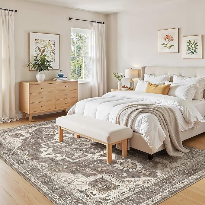 8x10 Washable Area Rugs for Living Room, Large Rug Non Slip Backing Vintage - Image 5