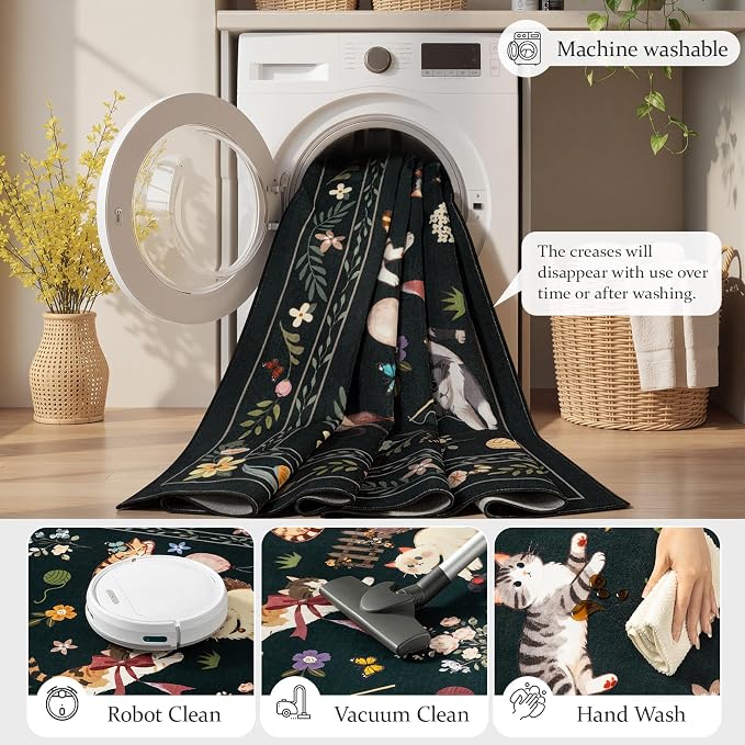 Unirea 8x10 Black Cat Area Rugs - Image 5