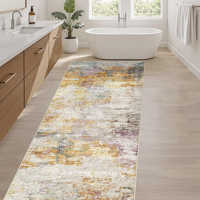 Runner Rug Kitchen Washable Rugs: 2x6 Non-Slip Abstract Soft Modern Stain - Image 5
