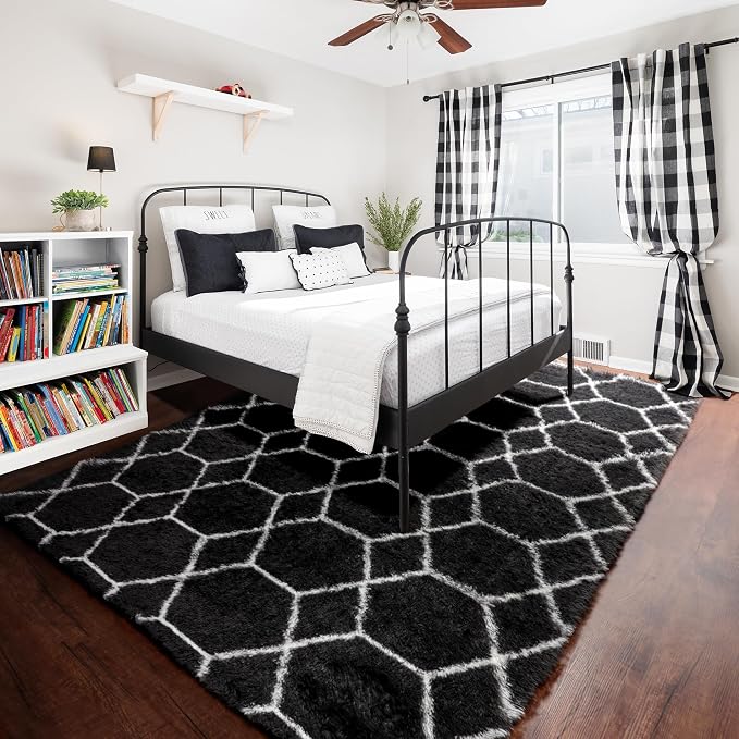 ONASAR Large Area Rugs for Living Room, 7x10 Black and White Rug, Boho Thick - Image 7