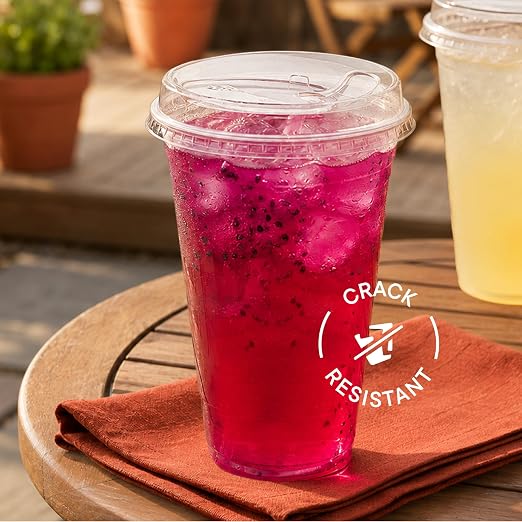 12 oz Clear Plastic Cups with Strawless Sip Lids - Image 6