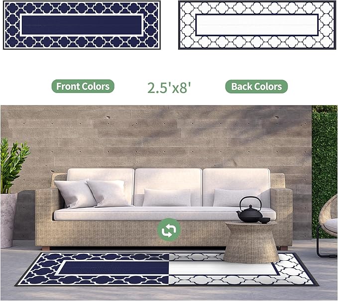 GENIMO 2.5' x 8' Outdoor Rug Waterproof - Image 6