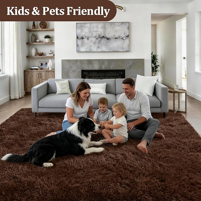 Fluffy Area Rugs 9x12 Living Room Bedroom: Ultra Soft Shag Rug Upgrade Non-Slip - Image 4