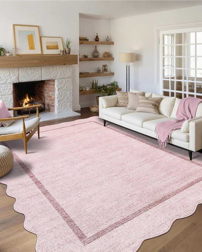 GarveeHome Scalloped Washable Rug 6x9 Area Rugs by GarveeHome