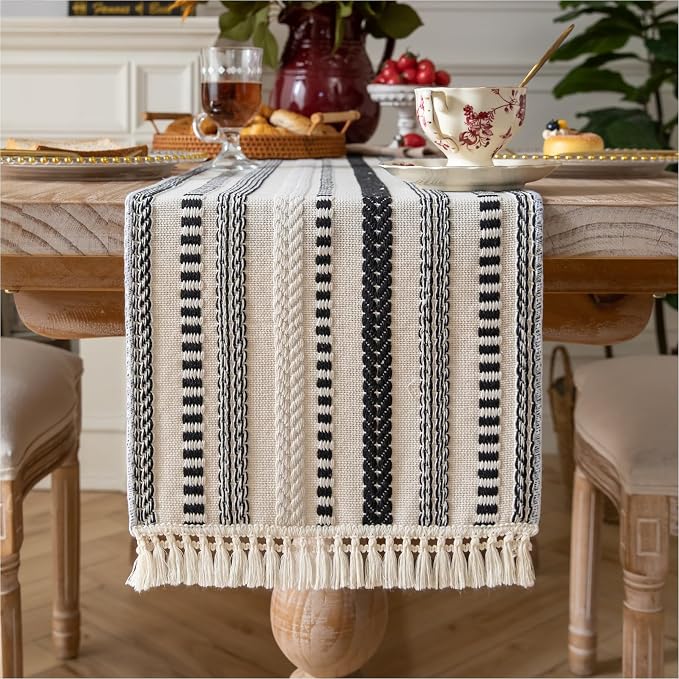 Caflife Boho Table Runner 72 Inchs Long, Dining Room Home Decor by Caflife