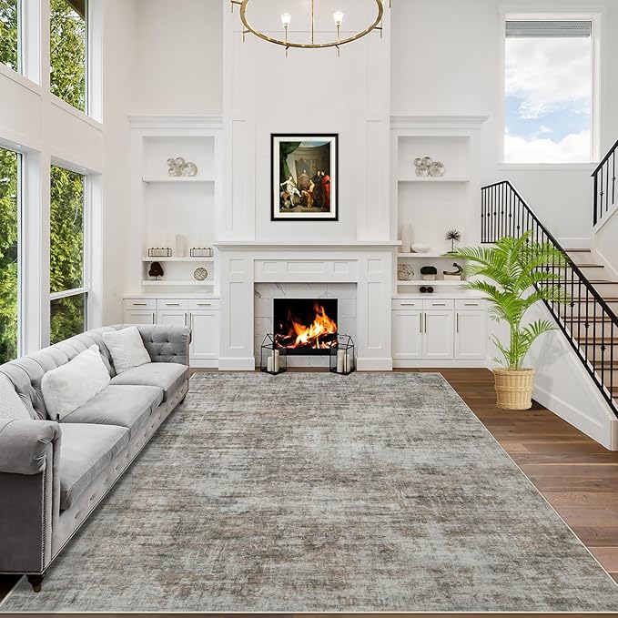 9x12 Area Rugs Washable Rug: Modern Abstract Living Room Rug Soft Anti-Skid by GENTDRIZZ