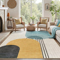 DCX Abstract Machine Washable 10x13 Rug, Mid Century Modern Rug by DCXWashableRug