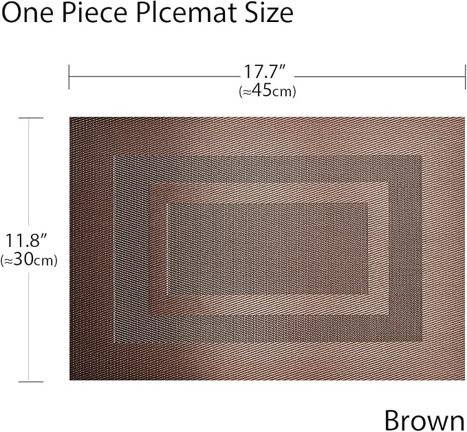 PIGCHCY Placemats Set of 6, Washable Woven Vinyl Kitchen Table Mats Non Slip - Image 2