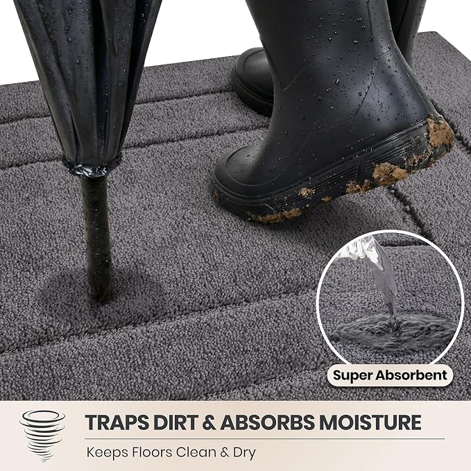 PURRUGS Dirt Trapping Door Mat 24" x 59", Non-Slip/Skid Machine Washable - Image 2