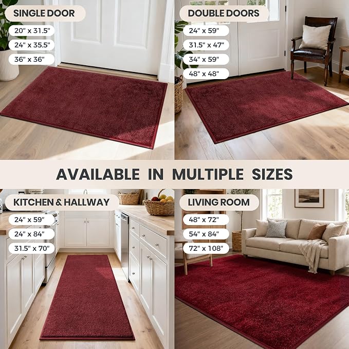 PURRUGS Dirt Trapping Door Mat 24" x 59", Non-Slip Machine Washable Entryway Rug - Image 9