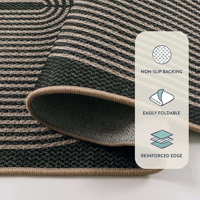 Lahome Enfys Rainbow Easy Jute Outdoor Carpet, Washable Rugs 9x12 - Image 4