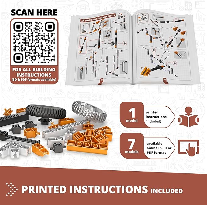 Engino STEM Toys, Pulley Drives Building Toys for Kids 9+, Educational Set, Creative Gift for Boys & Girls, STEM Engineering Kit, Play & Learn (8 Building Model Options)