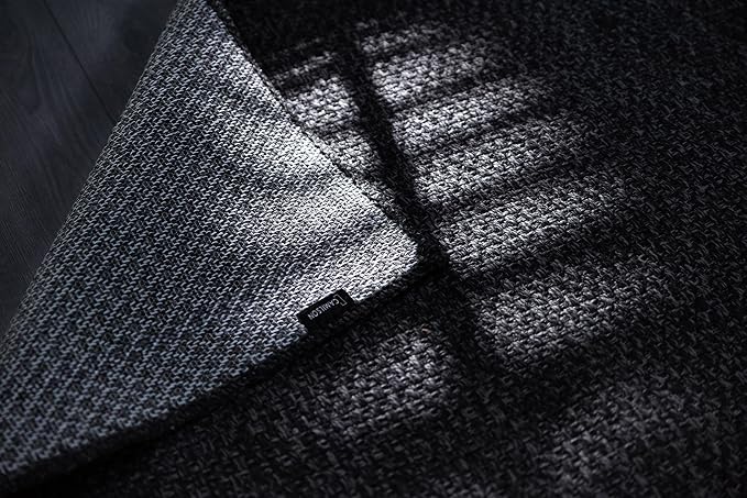 CAMILSON Easy Jute Rug 8x10, Indoor Outdoor Dark Gray Black Farmhouse Area Rugs - Image 4
