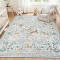 5x7 Area Rugs Washable Rug: Boho Living Room Rug Soft Non-Slip Low Pile Carpet by Yidanamy