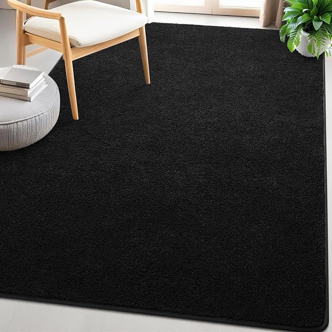 4x6 Feet Black Area Rugs for Bedroom, Indoor Washable Memory Foam Rug for - Image 8