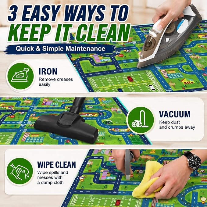 yongjoy Car Rug Road Map Area Rug, 78.7" x 59" Non-Slip Floor Mat | Road Map - Image 5