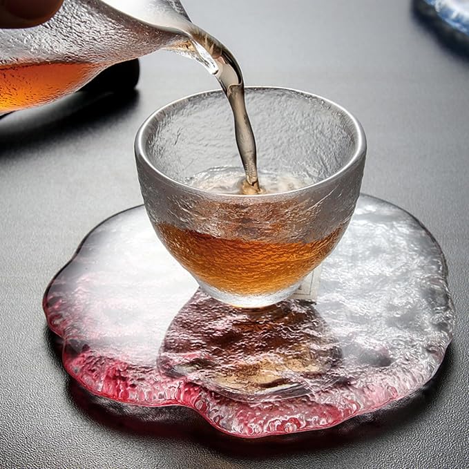 Lead-Free Crystal Glass Round Coasters, Gradient Blue, Durable and Elegant - Image 5