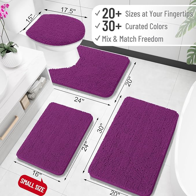OLANLY Large Bathroom Rugs 47x32, Extra Soft Absorbent Chenille Bath Rugs - Image 2