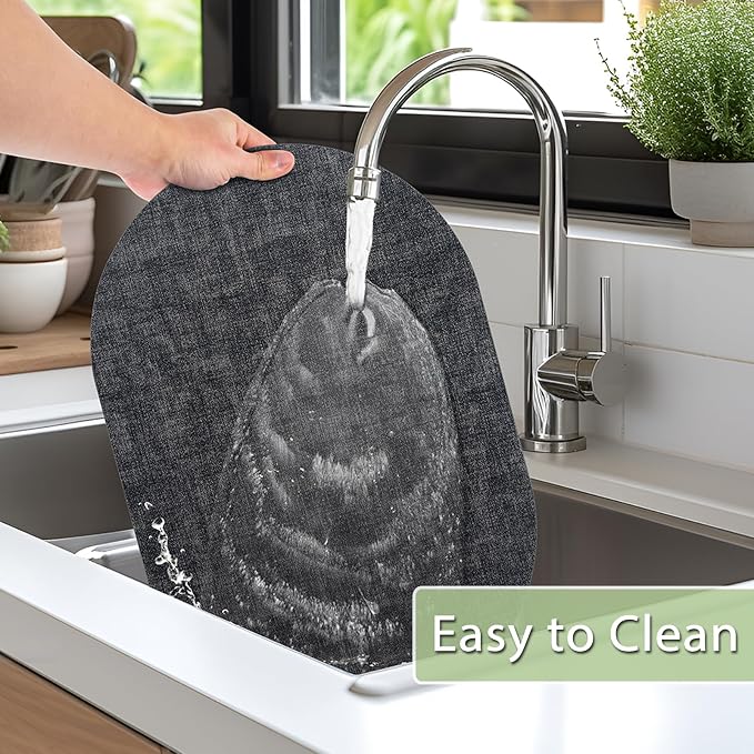 Placemats Set of 12 Washable, Heat Resistant Table Placemats Wipeable Faux - Image 4