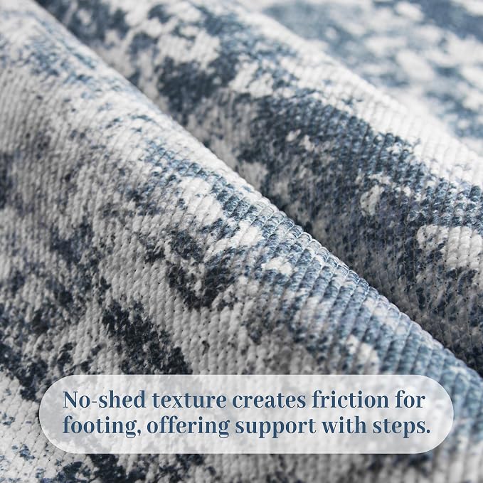 Abstract Washable Runner Rug 2x6, Woven Non-Shedding Thin Runners - Image 3