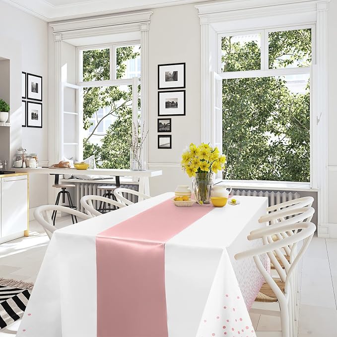 Disposable Plastic Tablecloth And Satin Table Runner Set - Image 6