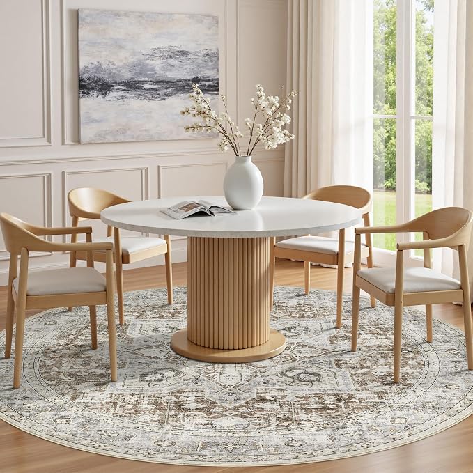 Tortania 5' Round Area Rug Living Room Rugs - Image 4