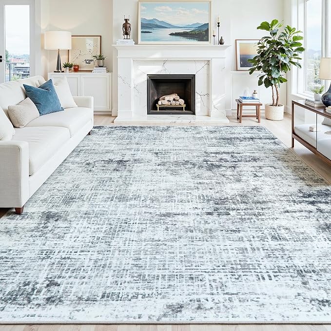 5x7 Area Rugs Washable Rug: Anti-Skid Abstract Modern Living Room Rug Soft Thin - Image 8