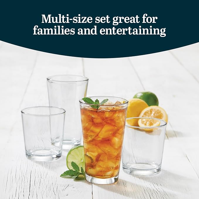Libbey Flare Rocks, Glass Tumbler Set, Stylish Lead-Free Drinking Glasses Set - Image 4