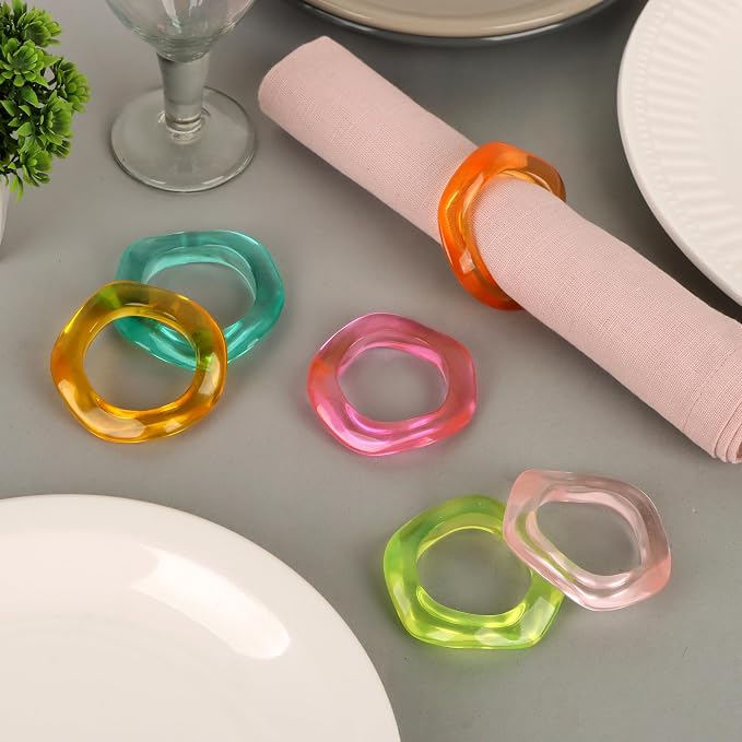 ALPHA Living HOME Set of 12 Epoxy Resin Napkin Rings - Image 3
