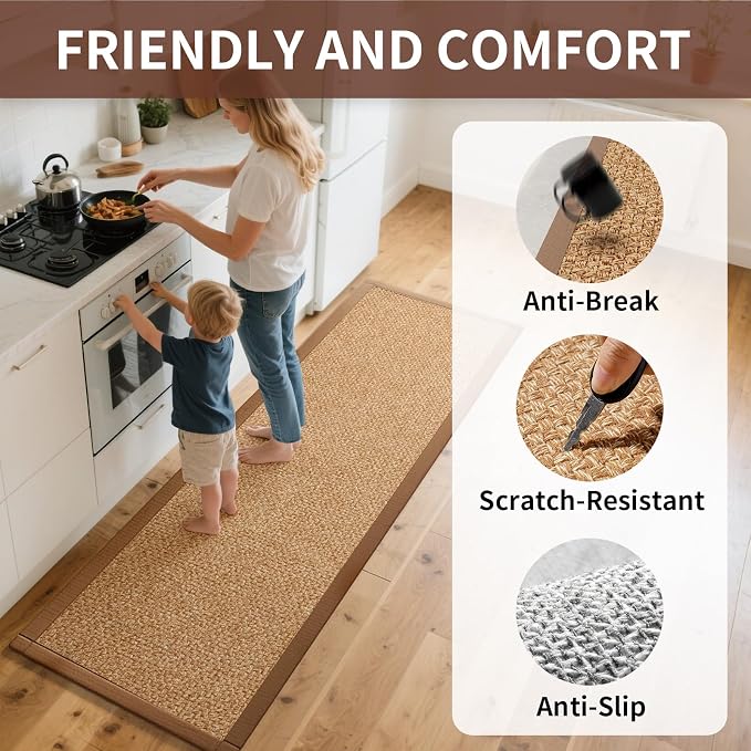 YDKGL Kitchen Mats for Floor, Rubber Backing Kitchen Rugs Non Slip Washable - Image 2