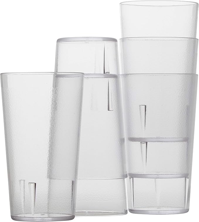 Restaurant Grade, BPA-Free 12oz Clear Plastic Cups 6pk. Super Durable, Break by FoodRestaurantSupplies