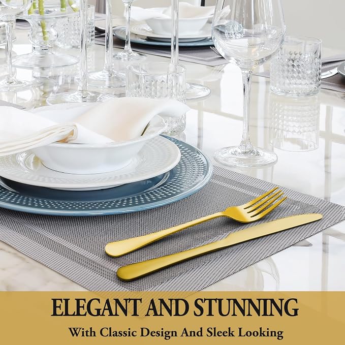 48 Pcs Gold Silverware Set - Image 6