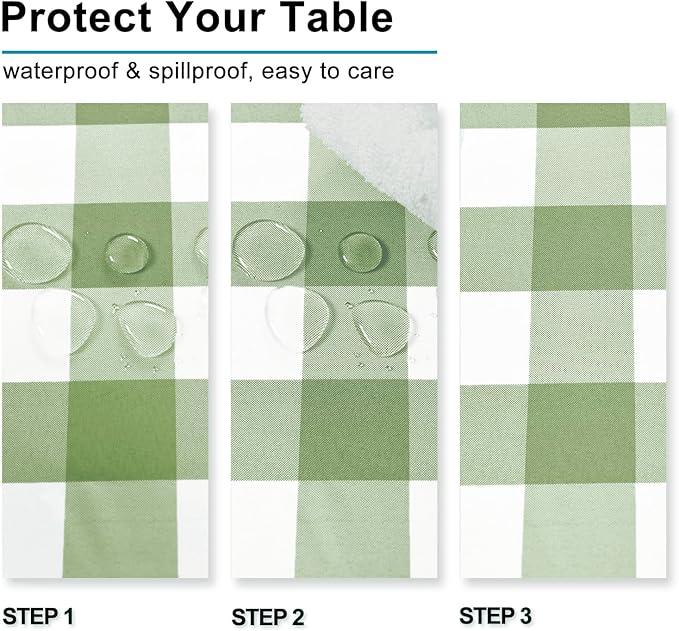 Checkered Tablecloth Rectangle, 70 x 140 Inch - Image 3