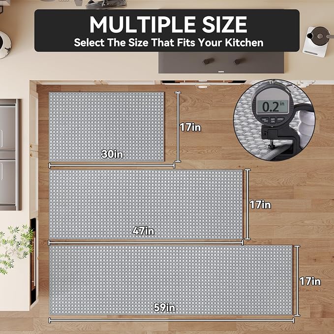 YDKGL Kitchen Rugs Mat Non Slip Washable, Super Absorbent Kitchen Mats - Image 2