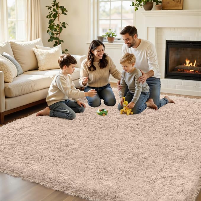 4x6 Area Rug for Living Room, Ultra Soft Fluffy Shag Rugs for Bedroom, Non-Slip - Image 5