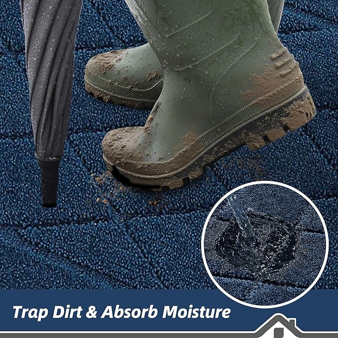 BEQHAUSE Dirt Trapper Door Mat 20" x 32", Doormat Non-Slip Entryway Rugs - Image 3