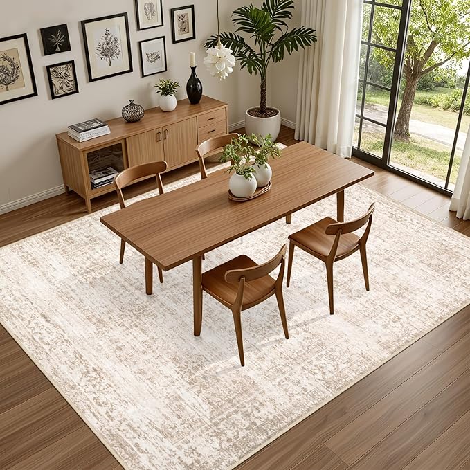 4x6 Area Rugs for Living Room: Washable Rug Soft Vintage Boho Medallion Carpet - Image 4