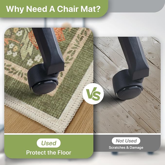 36"x48" Office Chair Mat for Hardwood Tile Floor, Under Desk Carpet Protector - Image 5