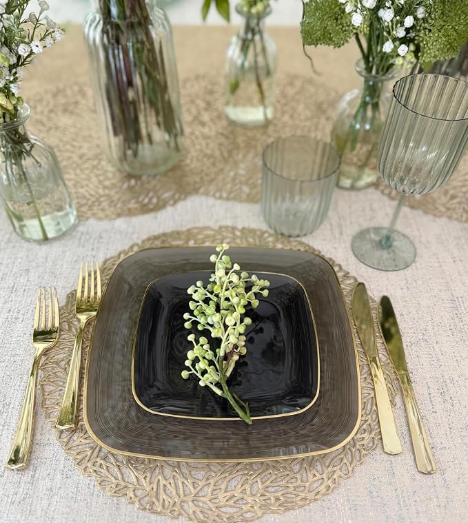 " OCCASIONS " 960pcs set-Wedding Party Disposable Plastic Plate Set -120 x 10'' - Image 4
