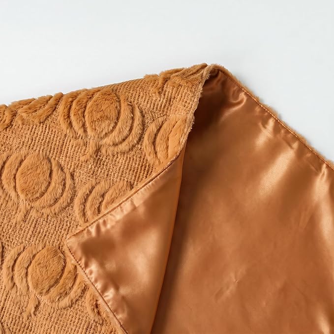Artoid Mode Caramel Soft Faux Fur Pumpkins Fall Table Runner 13x60 Inch | - Image 5