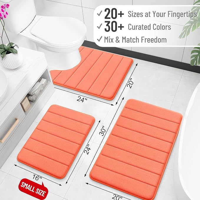 OLANLY Memory Foam Bath Mat 32x20, Super Soft Absorbent Bathroom Rugs, Quick Dry - Image 2