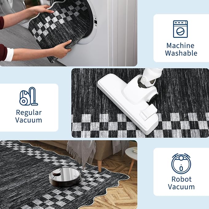 GarveeHome 4x6 Area Rug Small Washable Living Room Rug Scalloped Rug - Image 6