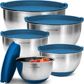 Premium Mixing Bowls With Airtight Lids Set, Thicker Stainless Steel Mixing by PriorityChef