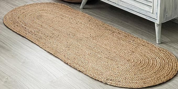 Pack of 1 Handwoven Oval Jute Braided Table Runner 13 x 48 Inch, 100% Natural - Image 6