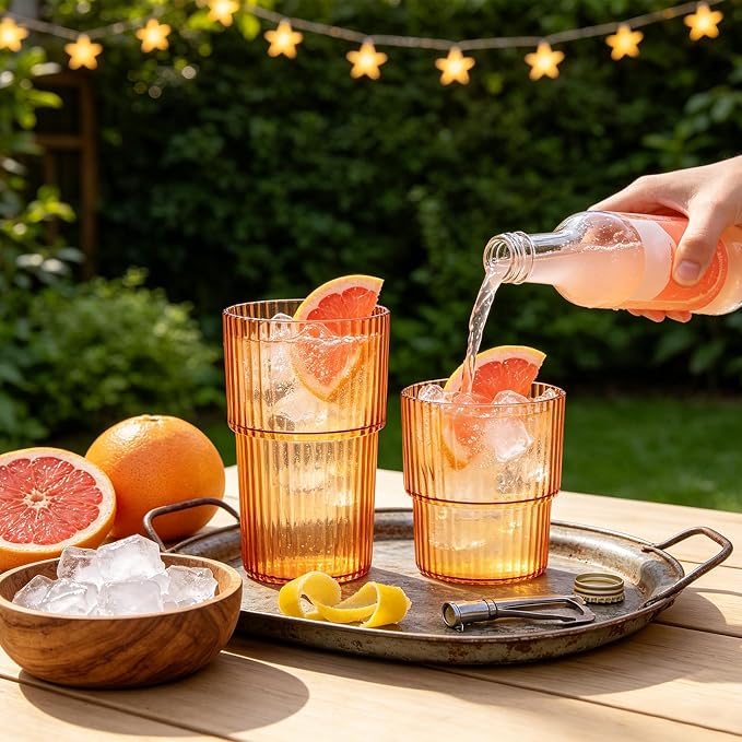 24 Pack Plastic Wine Glasses, 16 Oz Highball Glasses & 12 Oz Cocktail Glasses - Image 4